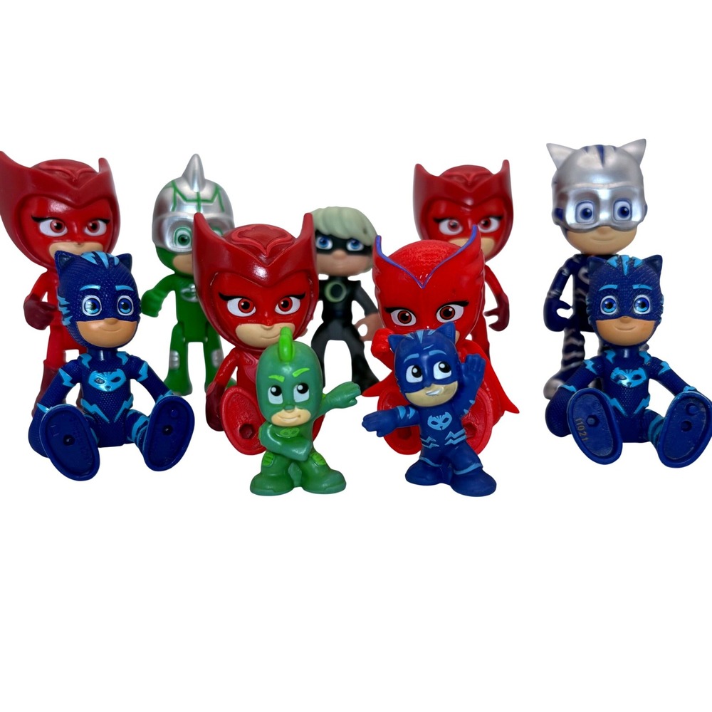 PJ Masks Action Figures Toy Lot 11 Catboy Owlette Gekko Luna Girl Disney Figures